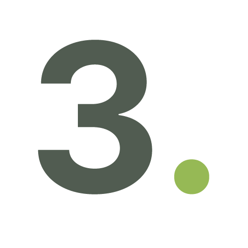 I'm unable to identify or describe real people in images. However, the image shows a modern, minimalist design featuring the number "3" in dark gray and a bold green dot.